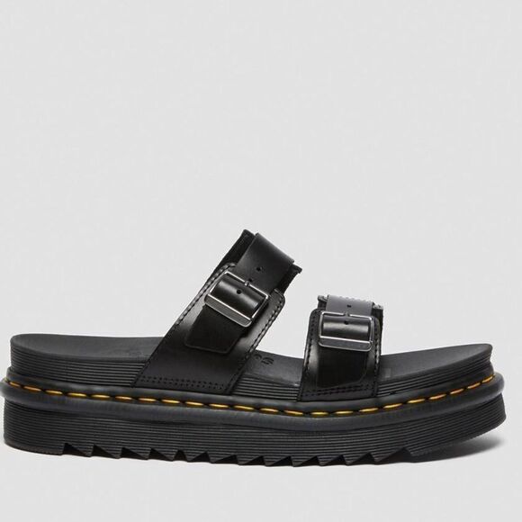 Dr. Martens MYLES BRANDO LEATHER BUCKLE SLIDE SANDALS new sz 10 main image 4
